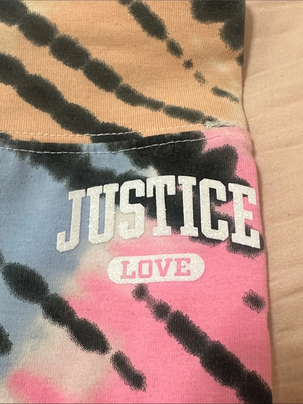 Justice Girls' Tie-Dye Leggings - Pink, Blue & Orange